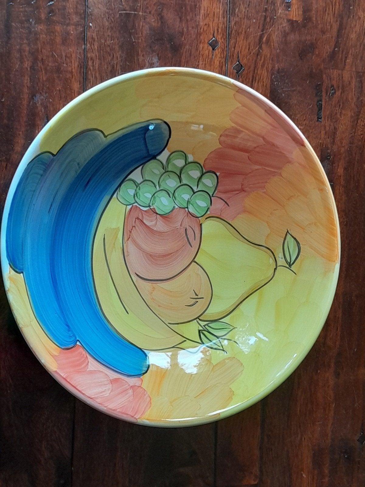 Grote decoratieve schaal met fruitmotief, Ophalen of Verzenden