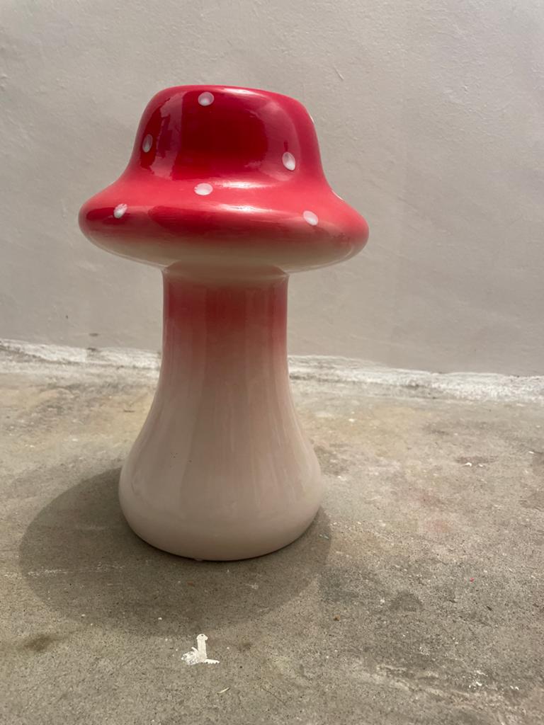 Leuke paddenstoel vaas - rood met witte stippen, Antiek en Kunst, Antiek | Vazen, Ophalen of Verzenden