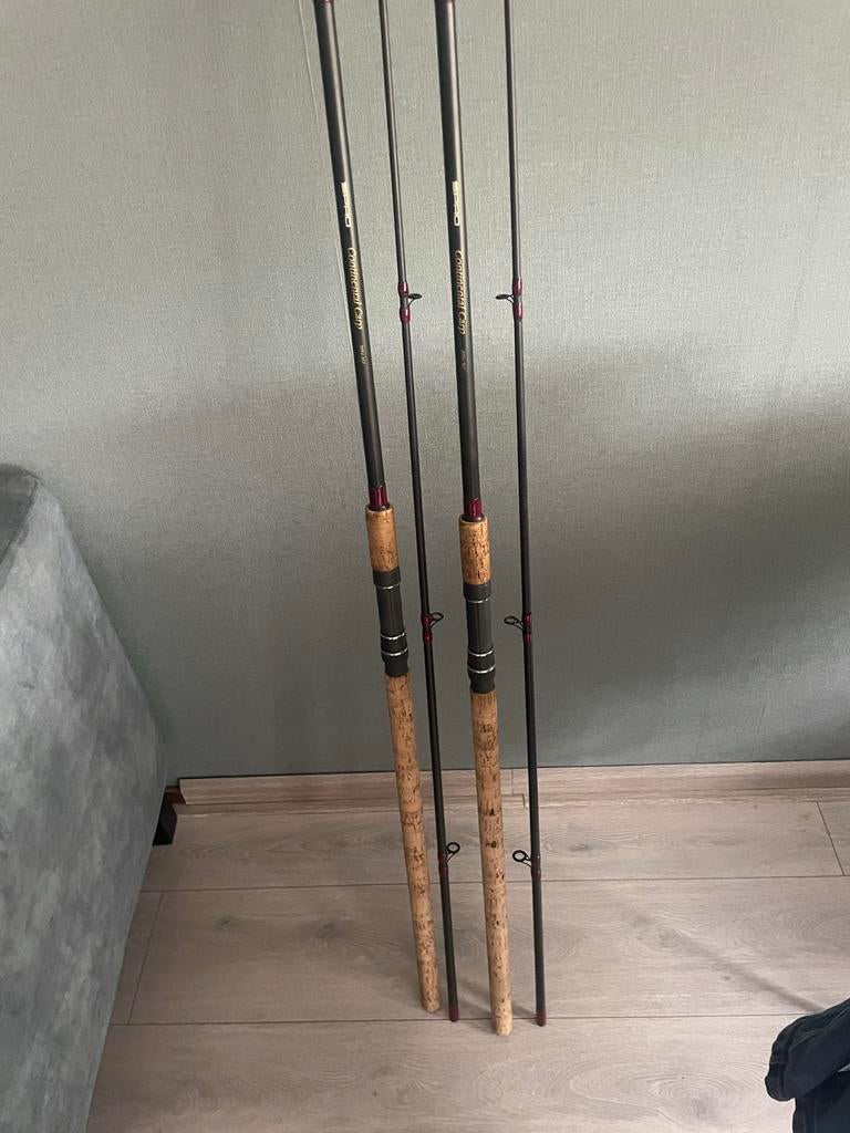 T.K. 2x Spro Continental Karp Hengels 12ft 2.25lb, Watersport en Boten, Hengelsport | Algemeen, Ophalen, Gebruikt, Werphengel