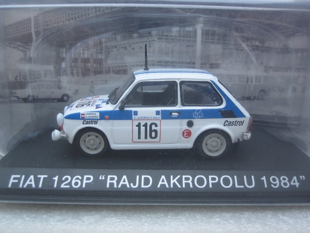 Fiat 126P #116 Acropolis rally 1984  1:43 Atlas, Hobby en Vrije tijd, Modelauto's | 1:43, Ophalen of Verzenden, Nieuw, Auto, Overige merken