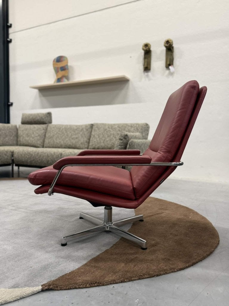Gelderland 400 fautueil rood leer Design stoel, Ophalen of Verzenden, Zo goed als nieuw, Info@gelderlanddesign.com, Gelderland