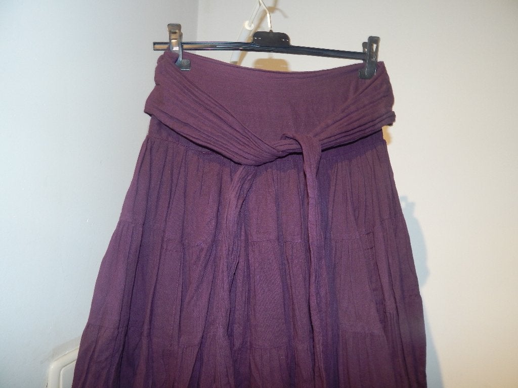 Twosisters aubergine paarse wijdt uitlopende rok mt M/L, Kleding | Dames, Rokken, Maat 38/40 (M), Verzenden, Paars, Twosisters