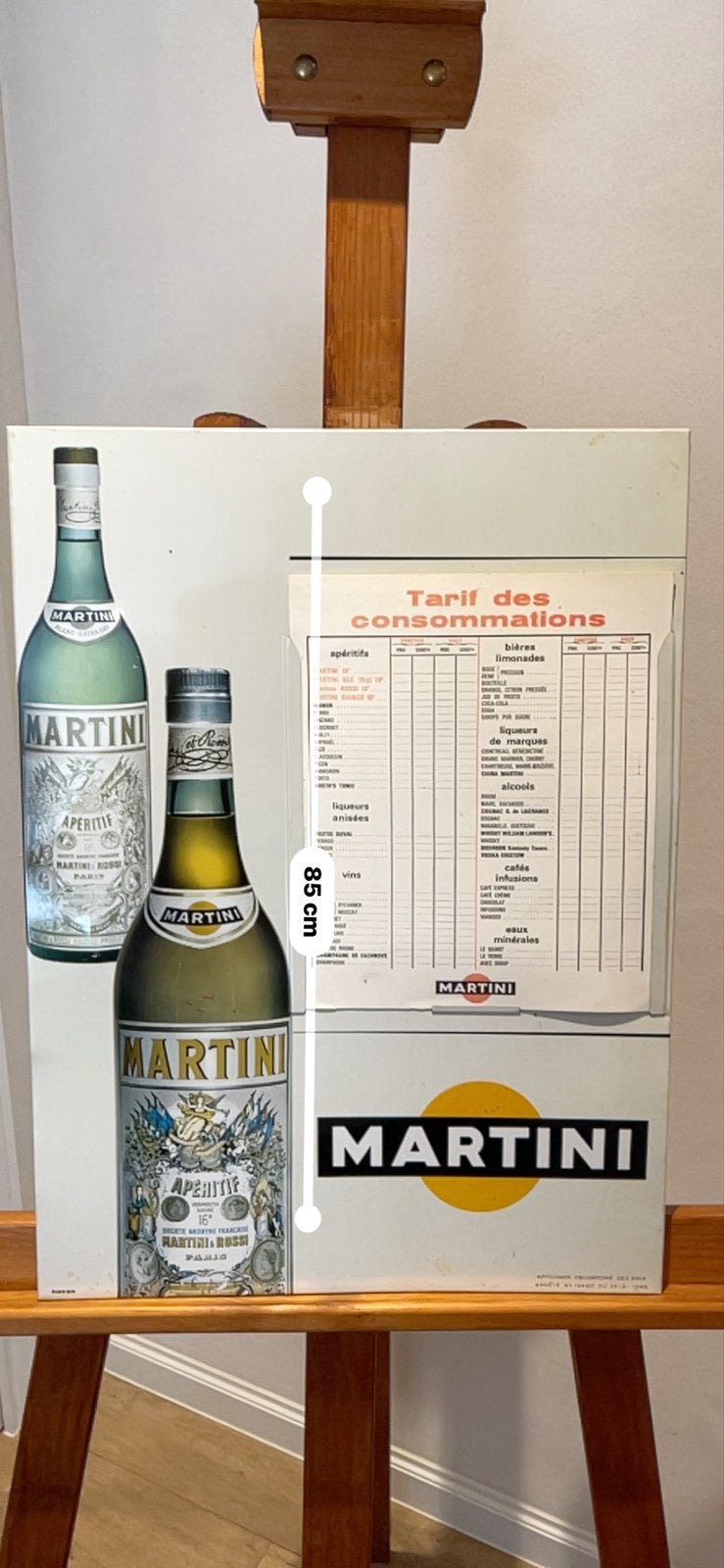 Martini Reclamebord - Jaren '50/60, Ophalen of Verzenden, Gebruikt, Reclamebord