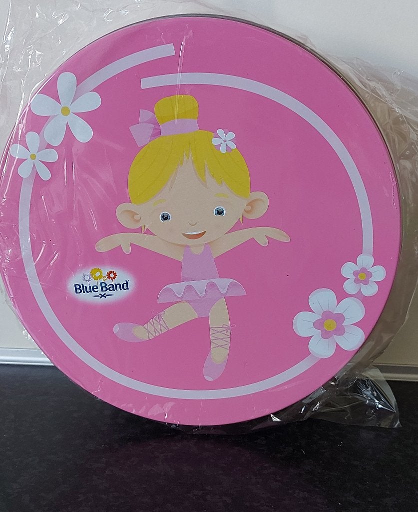 Koektrommel Roze met afbeelding Ballerina, Ophalen, Nieuw, Roze