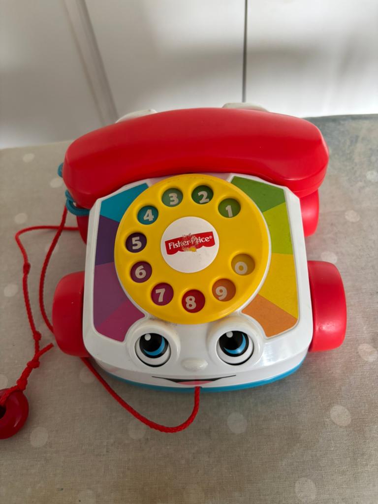 Fisher price telefoon met trekkoord, Kinderen en Baby's, Speelgoed | Fisher-Price, Ophalen of Verzenden, Zo goed als nieuw, Duw- of Trekspeelgoed