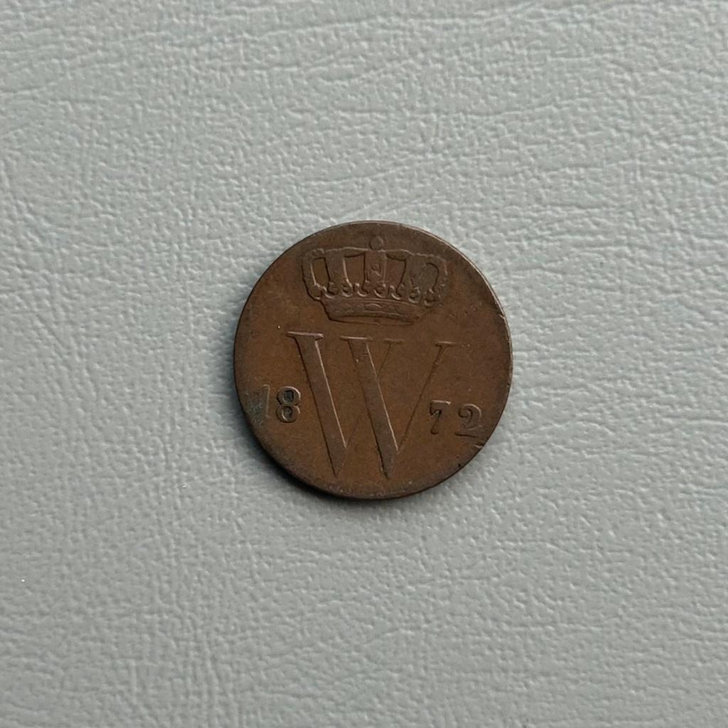 1/2 cent 1872, Postzegels en Munten, Munten | Nederland, Ophalen of Verzenden, Koning Willem III, 1 cent