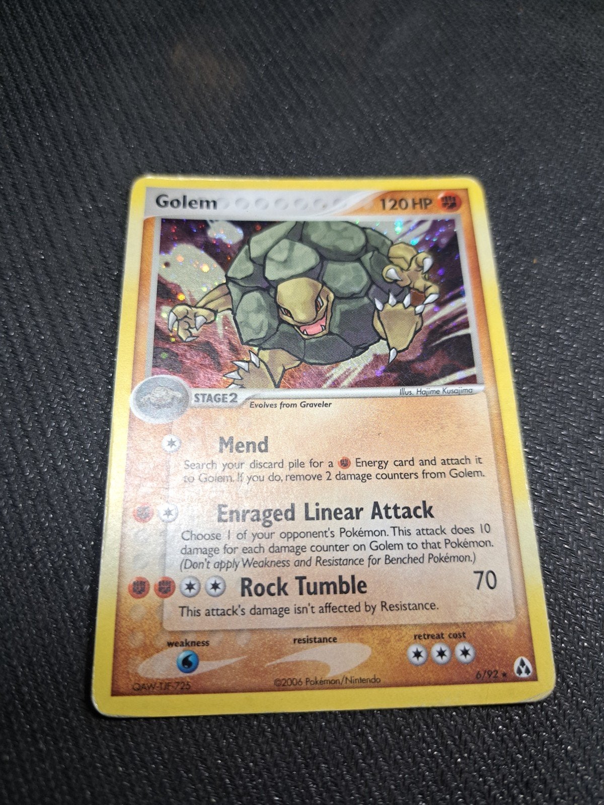 Pokemon kaart Golem 06/92 Legend Maker 2006, Ophalen of Verzenden, Gebruikt, Losse kaart, Foil