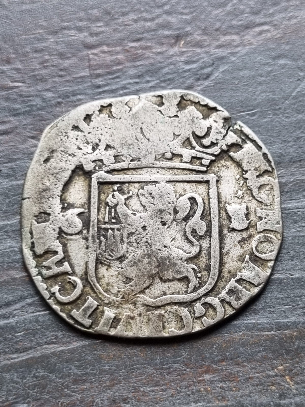 rijderschelling 1686 met klop, Ophalen of Verzenden, Vóór koninkrijk, Zilver