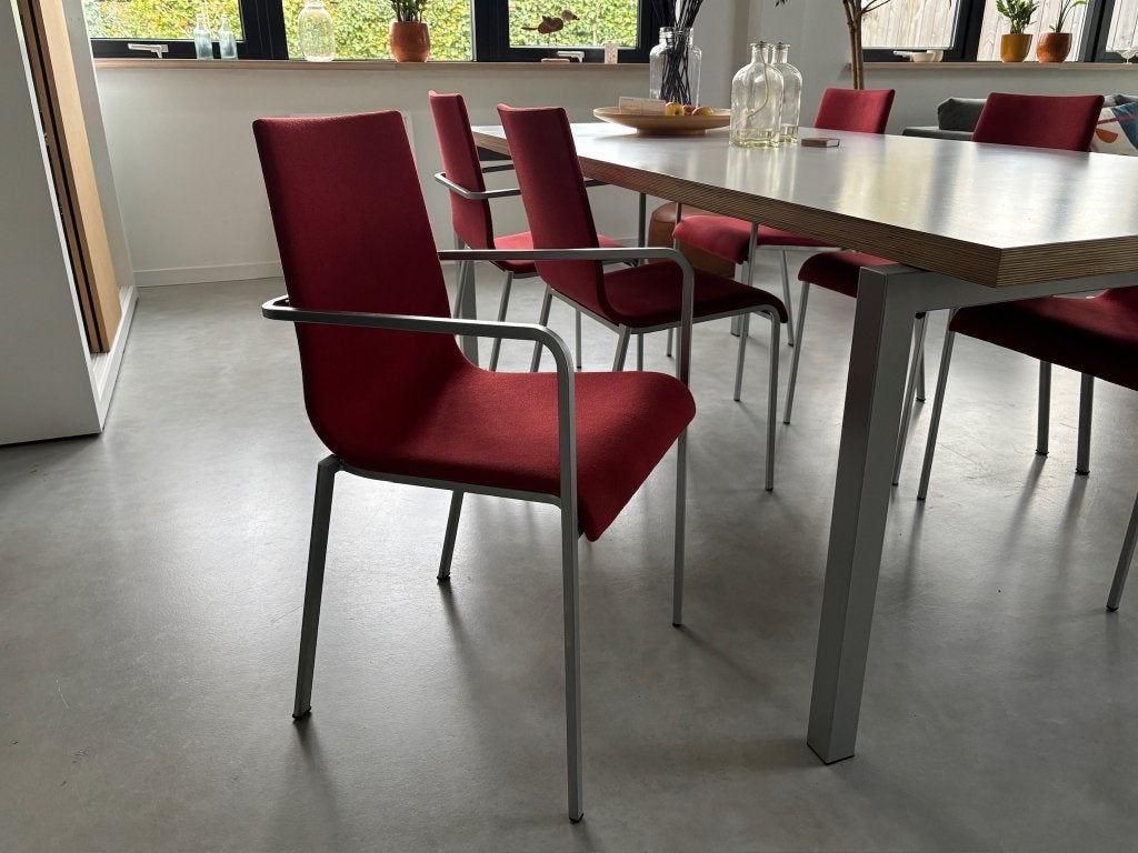 Design eetkamerstoelen Ligne Roset 6 stuks, Ophalen, Gebruikt, Stof, Vijf, Zes of meer stoelen