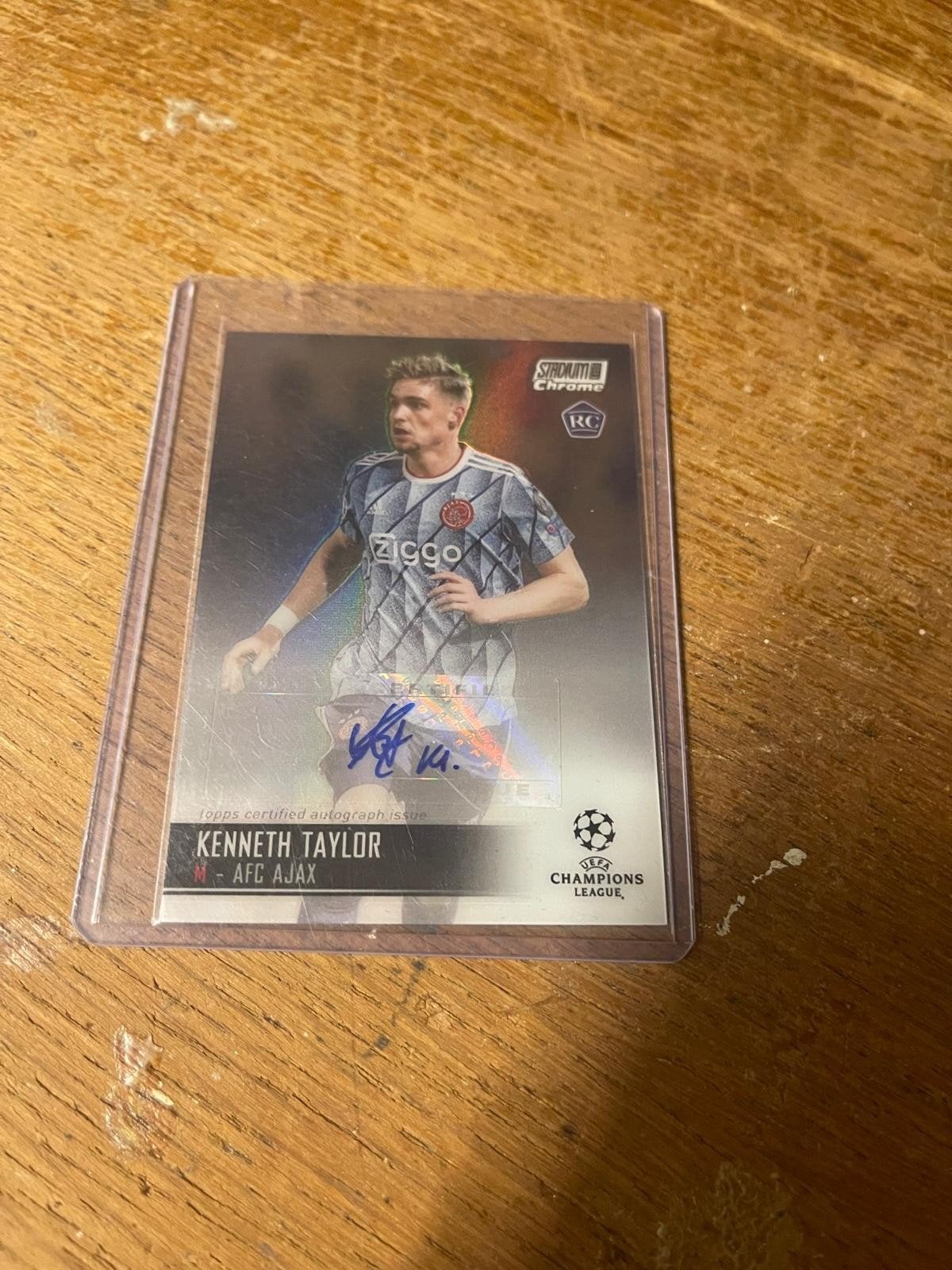 Rookie Card Kenneth Taylor Topps Chrome Autograph kaart Ajax, Ophalen of Verzenden, Zo goed als nieuw, Ajax, Spelerskaart