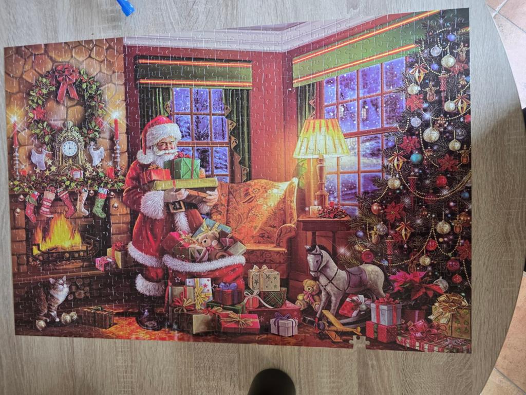 Kerst puzzel 1000 stukjes santa claus jigsaw, Ophalen of Verzenden, 500 t/m 1500 stukjes, Zo goed als nieuw