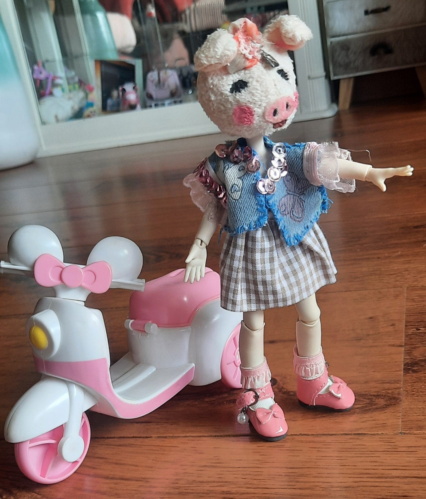 Ooak custom made, 20 cm bjd biggetje fullset., Ophalen of Verzenden, Nieuw, Pop