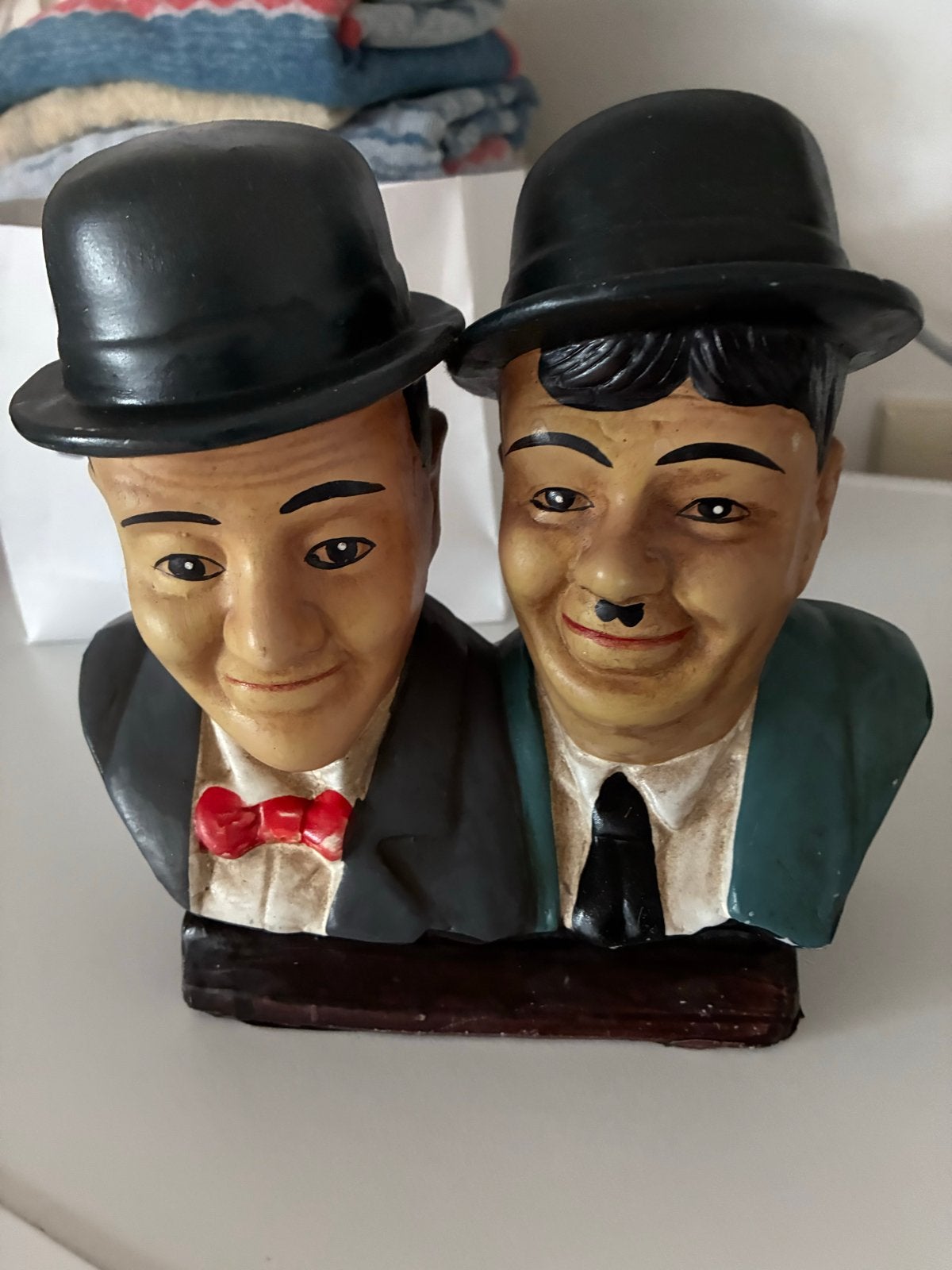 Vintage Laurel & Hardy beeldje - Decoratieve buste, Ophalen of Verzenden