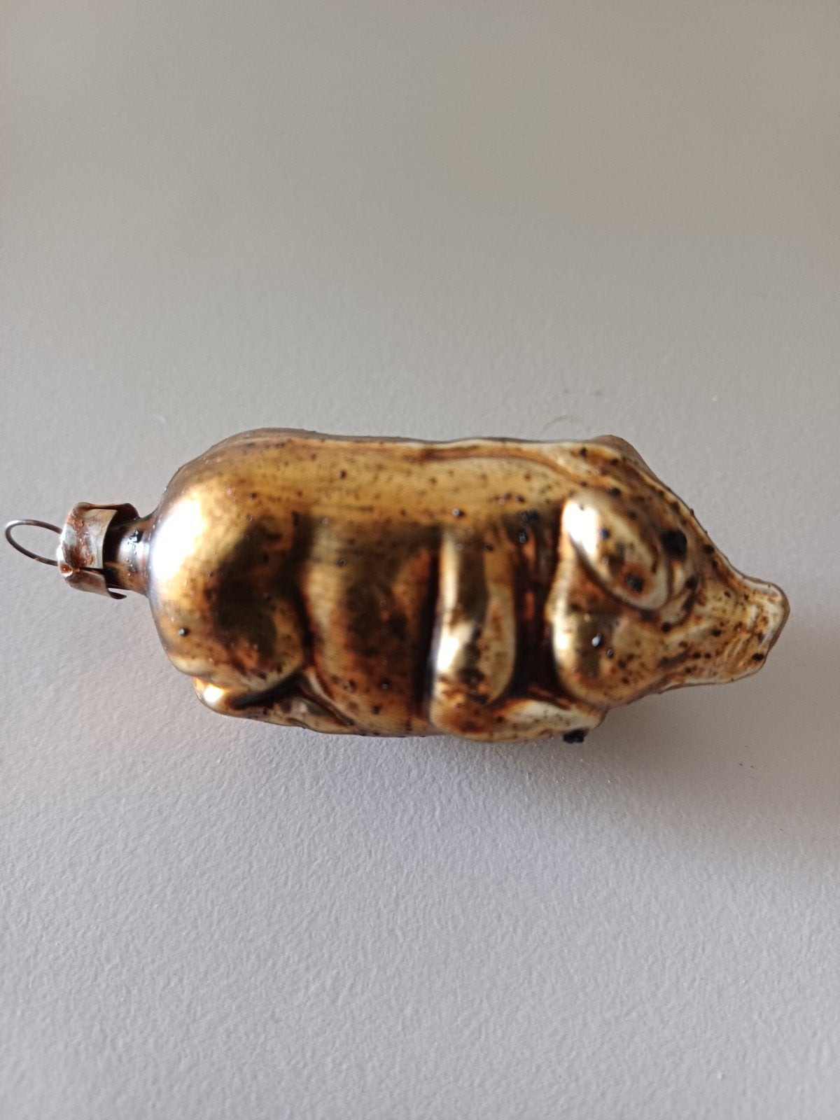 vintage kerstbal van glas geluksvarkentje, Diversen, Kerst, Ophalen of Verzenden