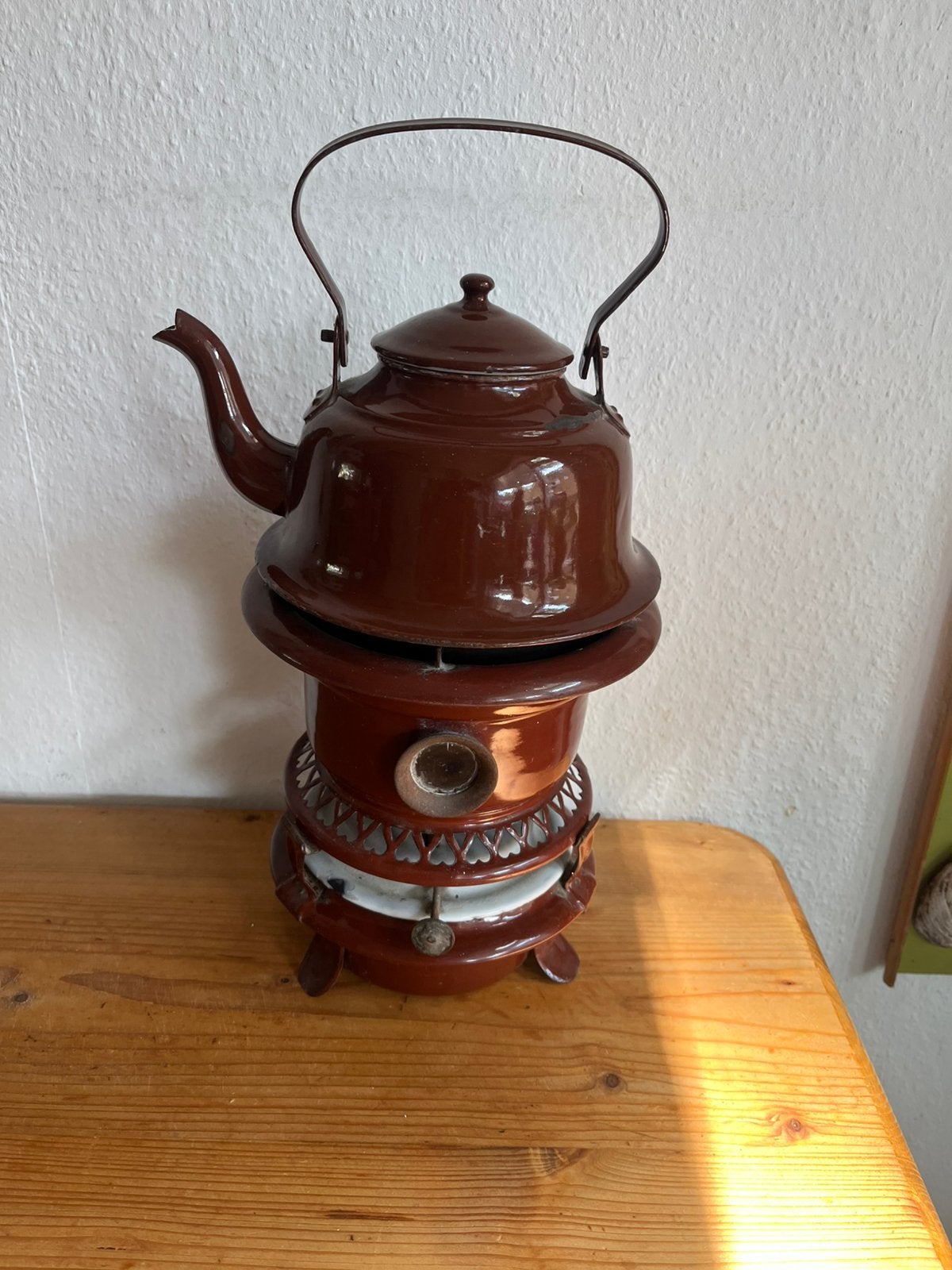 Peterolieumstel met ketel, Antiek en Kunst, Ophalen