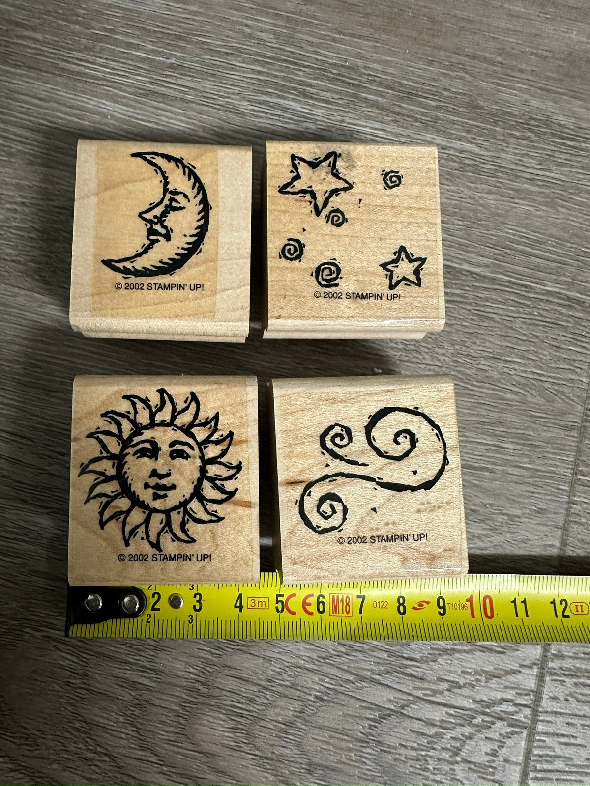Stampin’ Up! In the Sky 4 stempels zgan, Ophalen of Verzenden, Zo goed als nieuw, Houten stempel