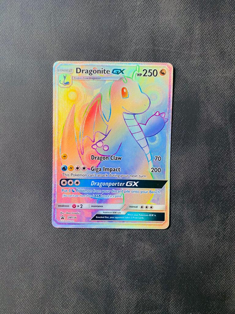 Dragonite gx promo, Ophalen of Verzenden, Zo goed als nieuw, Losse kaart, Foil