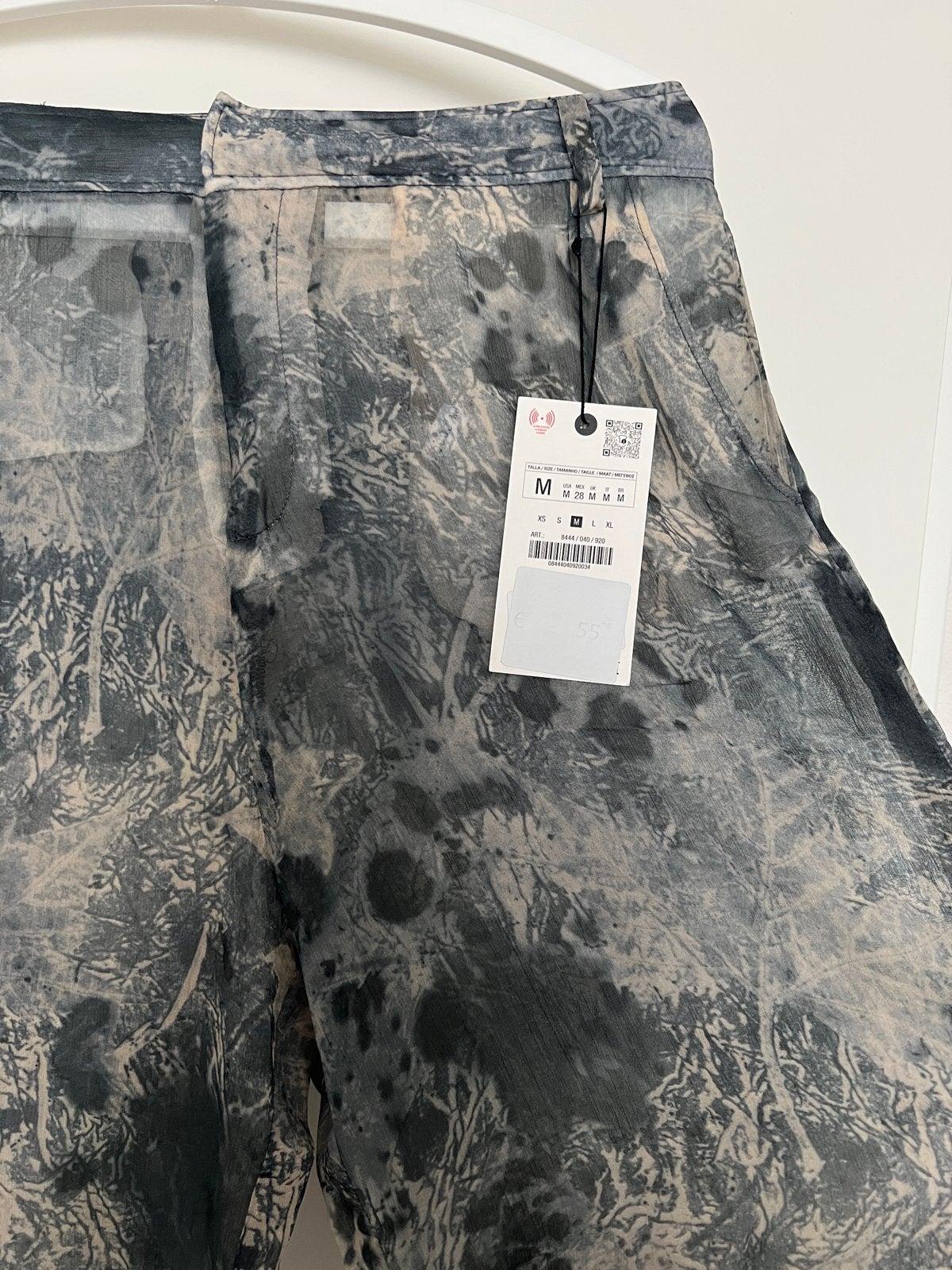 Zara broek met tie-dye print - Maat M, Maat 38/40 (M), Nieuw, Ophalen of Verzenden, Grijs