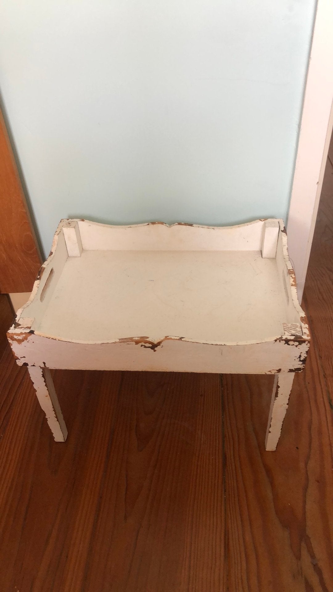 Brocante wit tafeltje, Ophalen, Minder dan 45 cm, Minder dan 55 cm, Nieuw