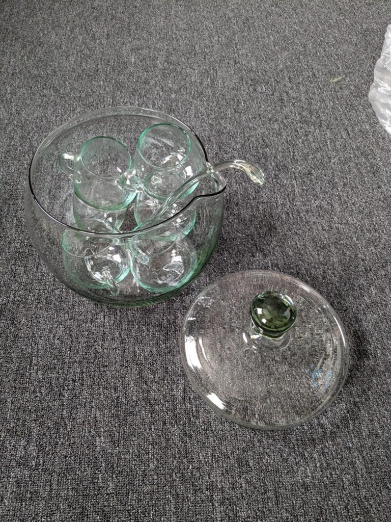 Mooie glazen bowl set, Huis en Inrichting, Ophalen, Glas of Glazen, Overige stijlen, Glas