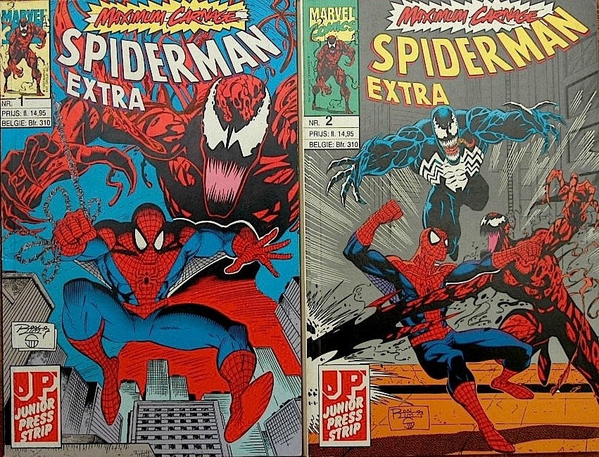 Spiderman Extra; Maximum Carnage ! Complete NL serie., Complete serie of reeks, Ophalen, Zo goed als nieuw, Europa