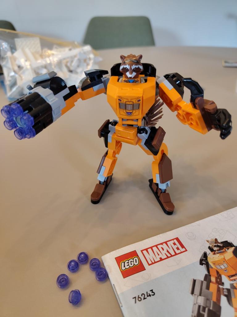 Lego Marvel 76243 Rocket mechapantser compleet, Marvel, Lego, Ophalen of Verzenden, Zo goed als nieuw