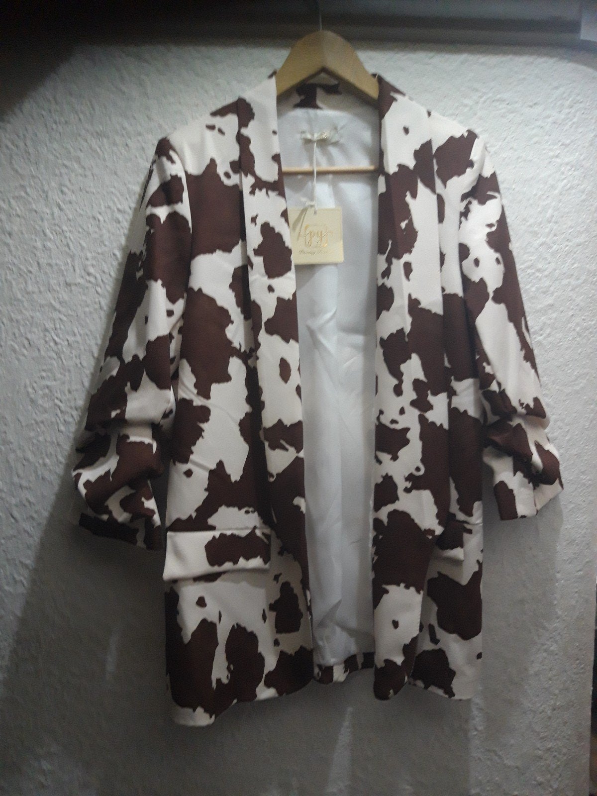 nieuw  koeien print colbert jasje bruin/ beige, Kleding | Dames, Ophalen, Pammij fahion, Beige, Nieuw