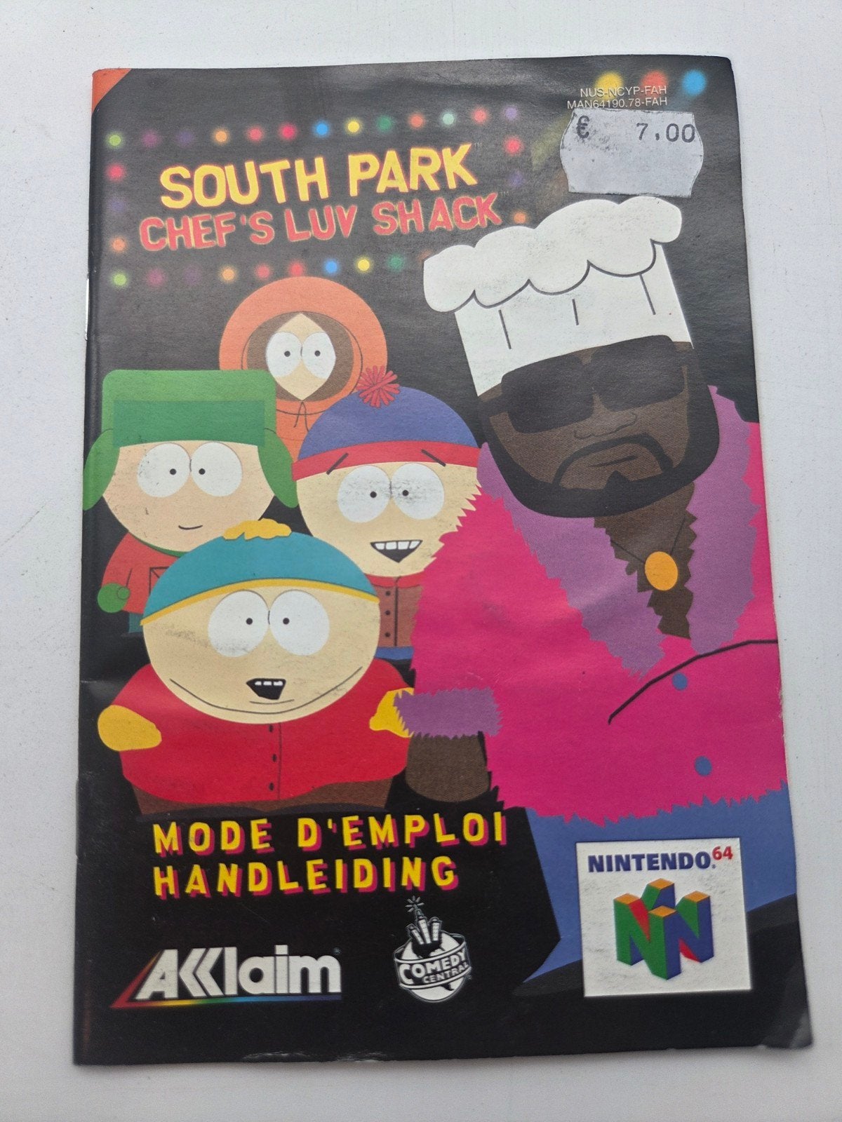 South Park Chef's Luv Shack Handleiding N64, Spelcomputers en Games, Gebruikt, Overige genres, Eén computer, Ophalen of Verzenden