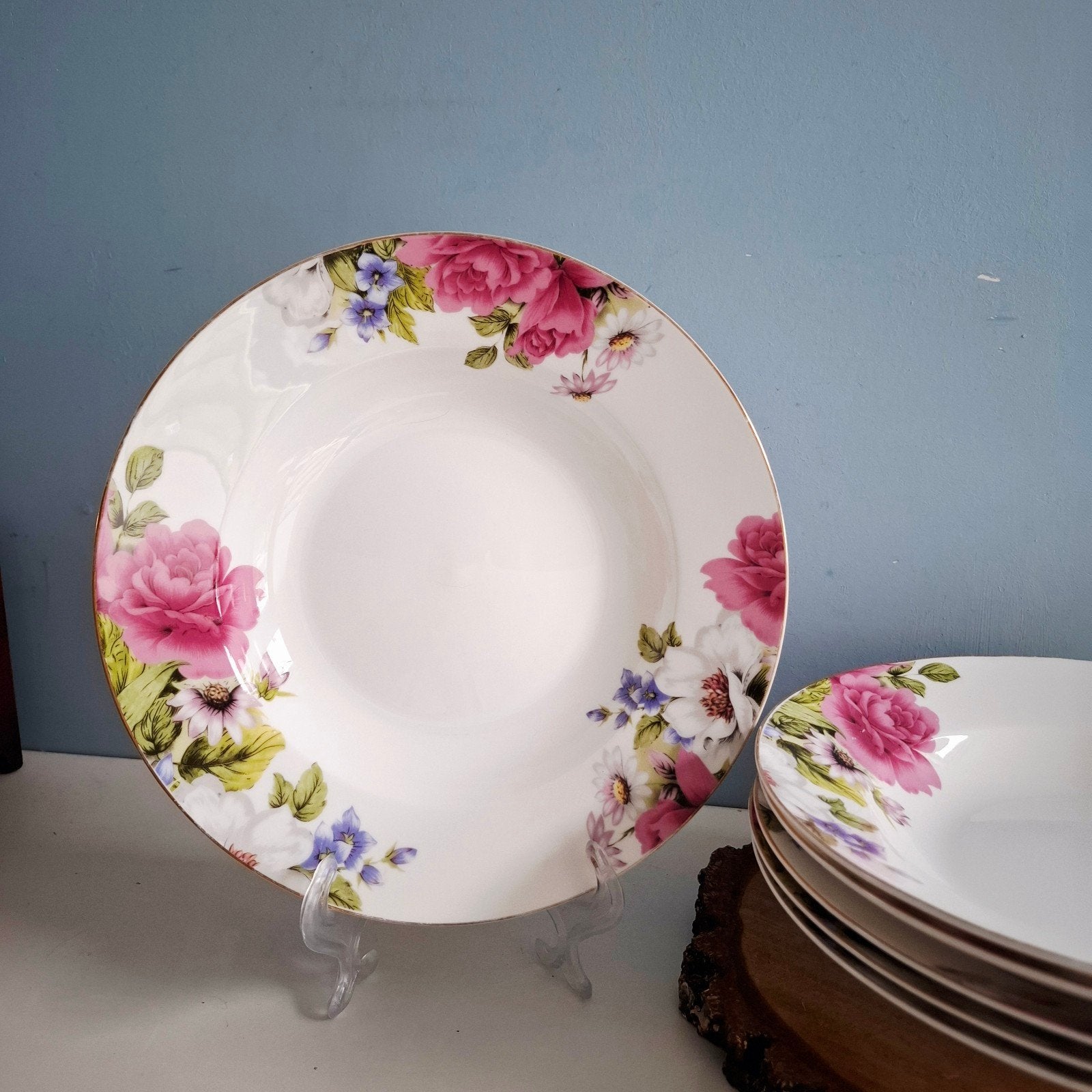Valerie 'Misty Rose', 6 diepe borden, Huis en Inrichting, Keuken | Servies, Valerie, Overige merken, Onbekend, Ophalen of Verzenden