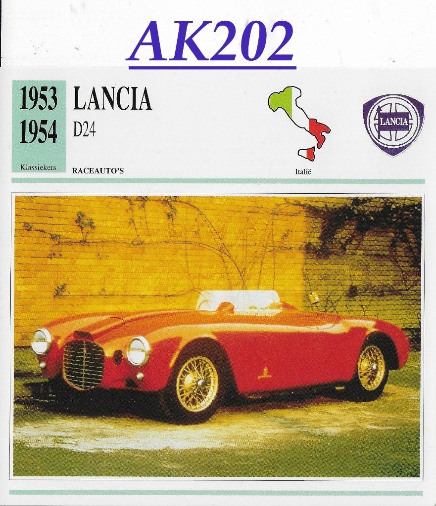 AK202 autokaart Lancia D24 (1953 / 1954 ), Ophalen of Verzenden, Zo goed als nieuw, Auto's
