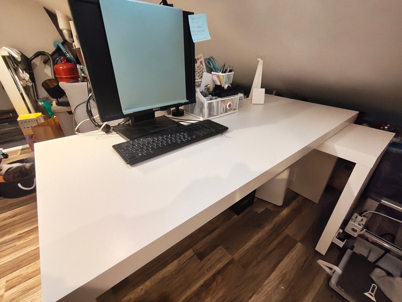 Ikea Malm bureau wit met uitschuifstuk, Ophalen, Gebruikt, 150 cm, IKEA