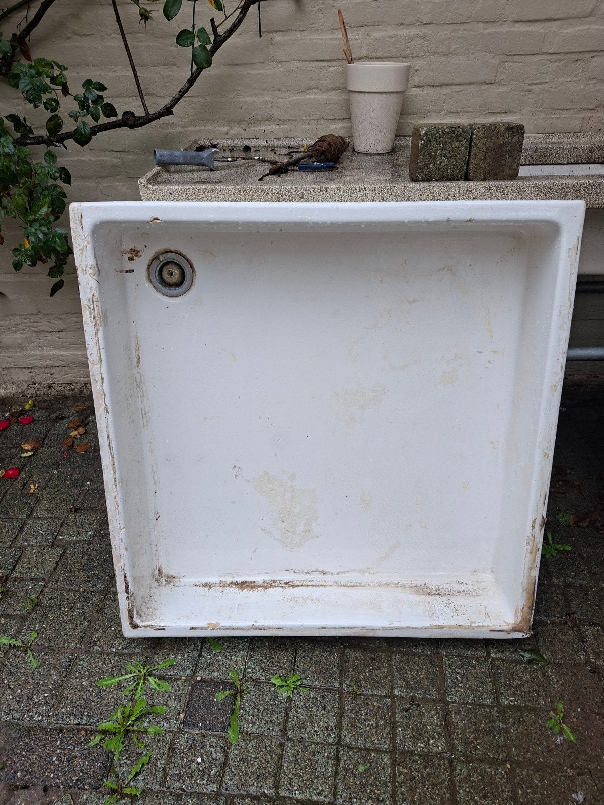 Gebruikte douchebak porselein/ steen., Ophalen, Gebruikt, Steen, Douche