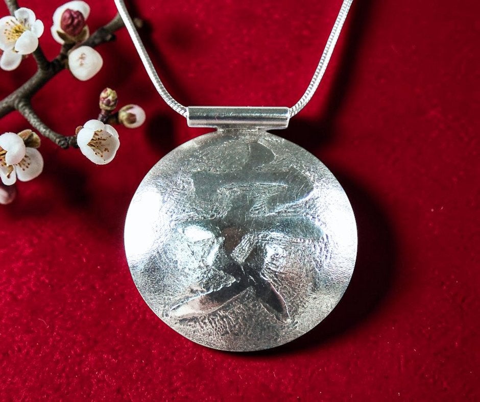 Amulet 925 zilveren Chinees INNERLIJKE KALMTE hanger!