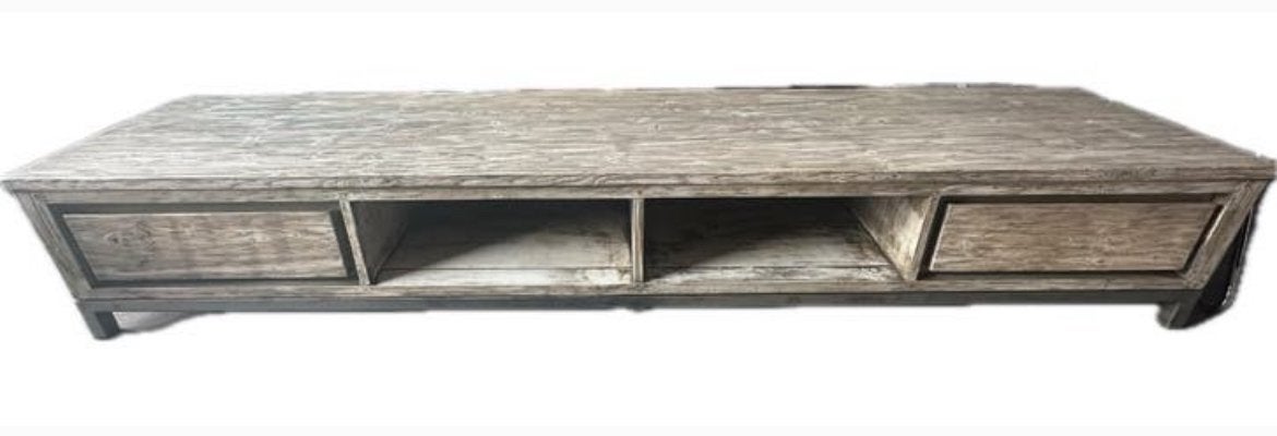 Robuust teakhouten TV-meubel en salontafel, Ophalen, Zo goed als nieuw