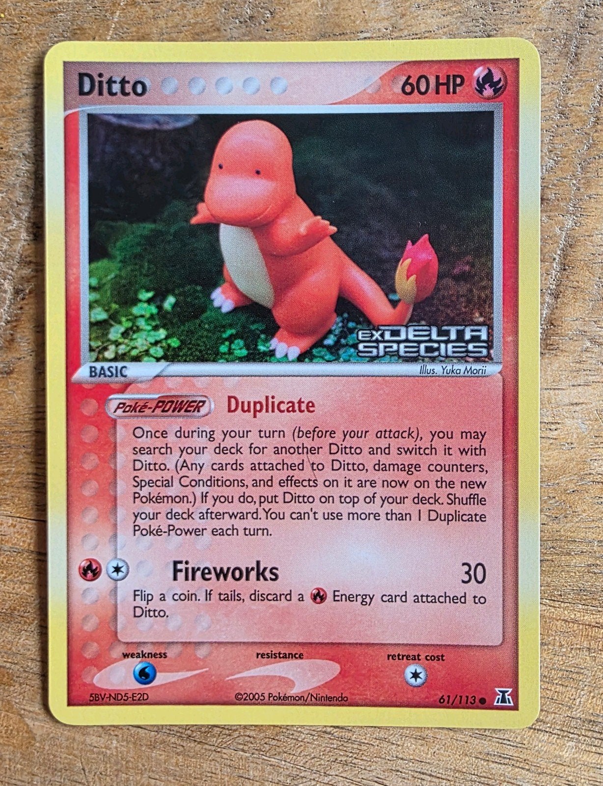 Ditto Charmander Stamped Reverse - Delta Species - 61/113, Ophalen of Verzenden, Zo goed als nieuw, Losse kaart