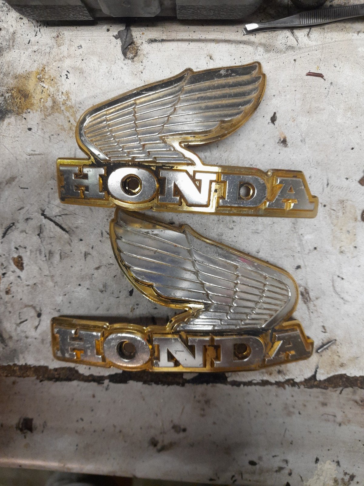 Honda vleugel emblemen - Vintage, Motoren, Ophalen, Gebruikt