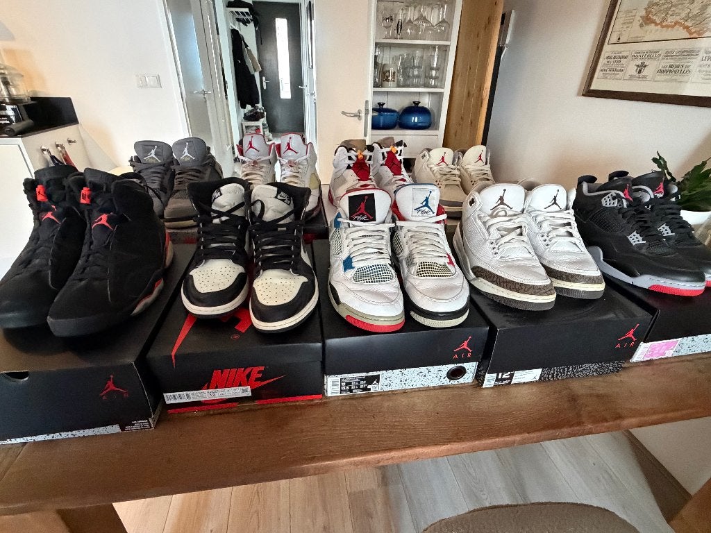 Jordan sneakers collectie in maat 46/47, Ophalen, Zo goed als nieuw, Zwart, Nike Jordan