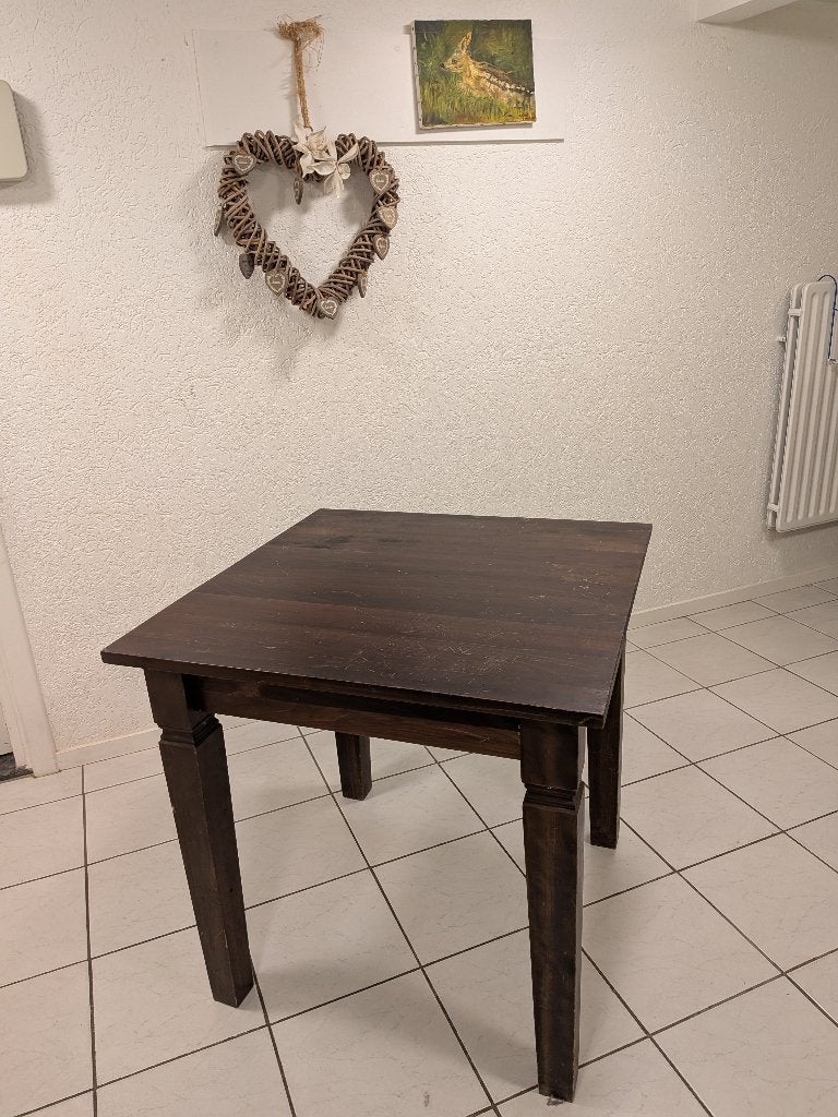 Houten bijzettafel / eettafel in landelijke stijl, Huis en Inrichting, Ophalen, Gebruikt, 50 tot 100 cm, Vierkant