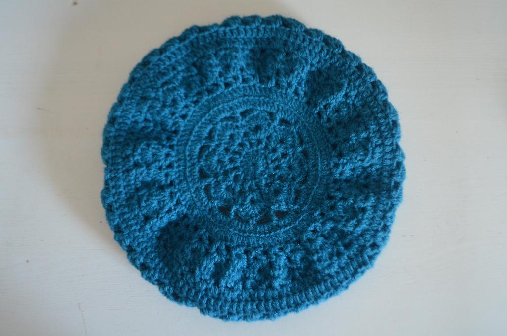 Blauwe baret | Zelfgehaakt, Nieuw, Pet, Handgemaakt, One size fits all