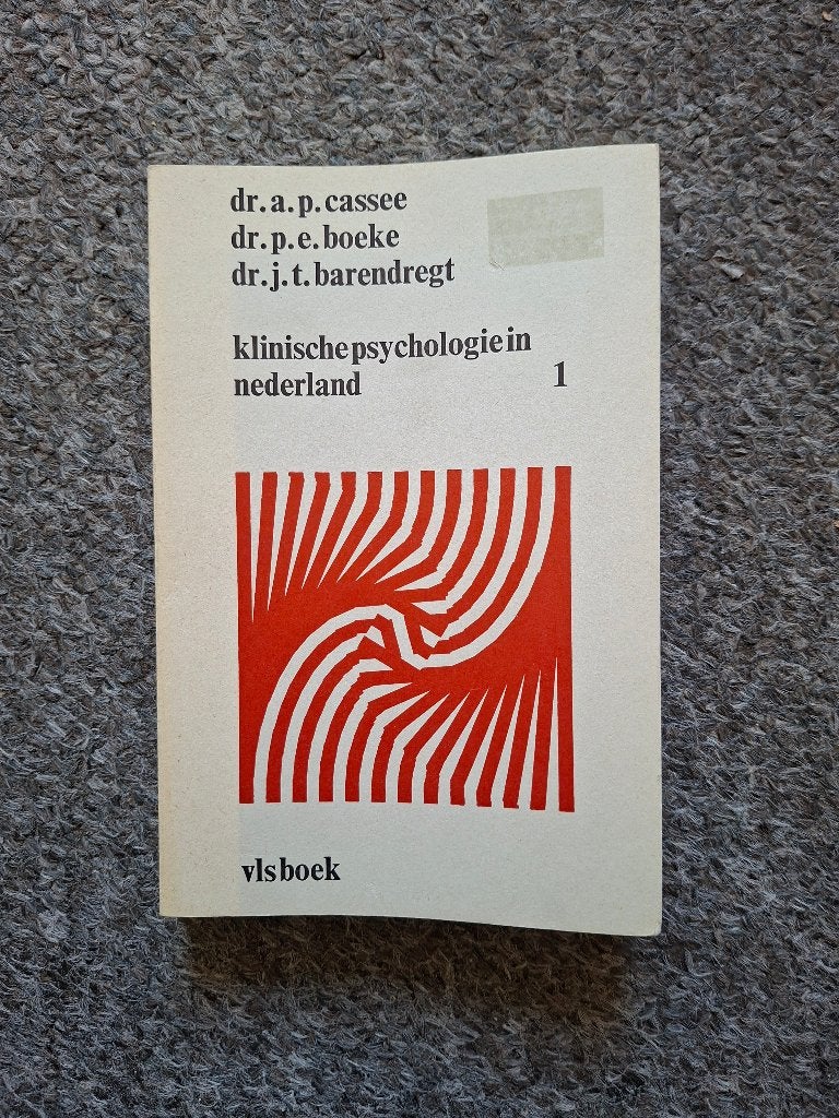 Klinische psychologie in nederland deel 1, Verzenden, Gelezen, Klinische psychologie, Dr. A.P. Cassee