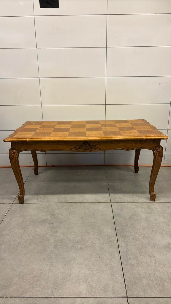 Vintage Salontafel met Ruitmotief en Sierlijke Poten, Ophalen