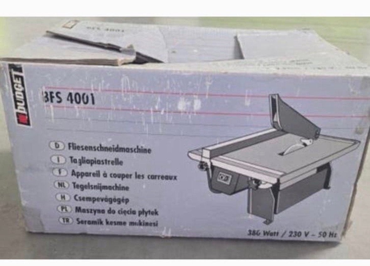 Budget BFS 4001 Tegelsnijmachine - 386 Watt, Ophalen, Overige typen, Zo goed als nieuw, Minder dan 5 m²