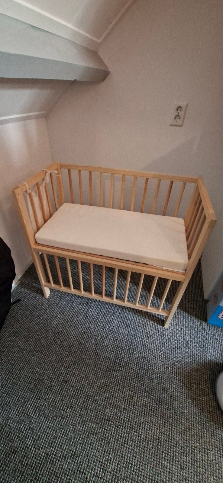 Houten Co-sleeper Meyco in nieuwstaat, Zo goed als nieuw, Minder dan 140 cm, Minder dan 70 cm, Ophalen