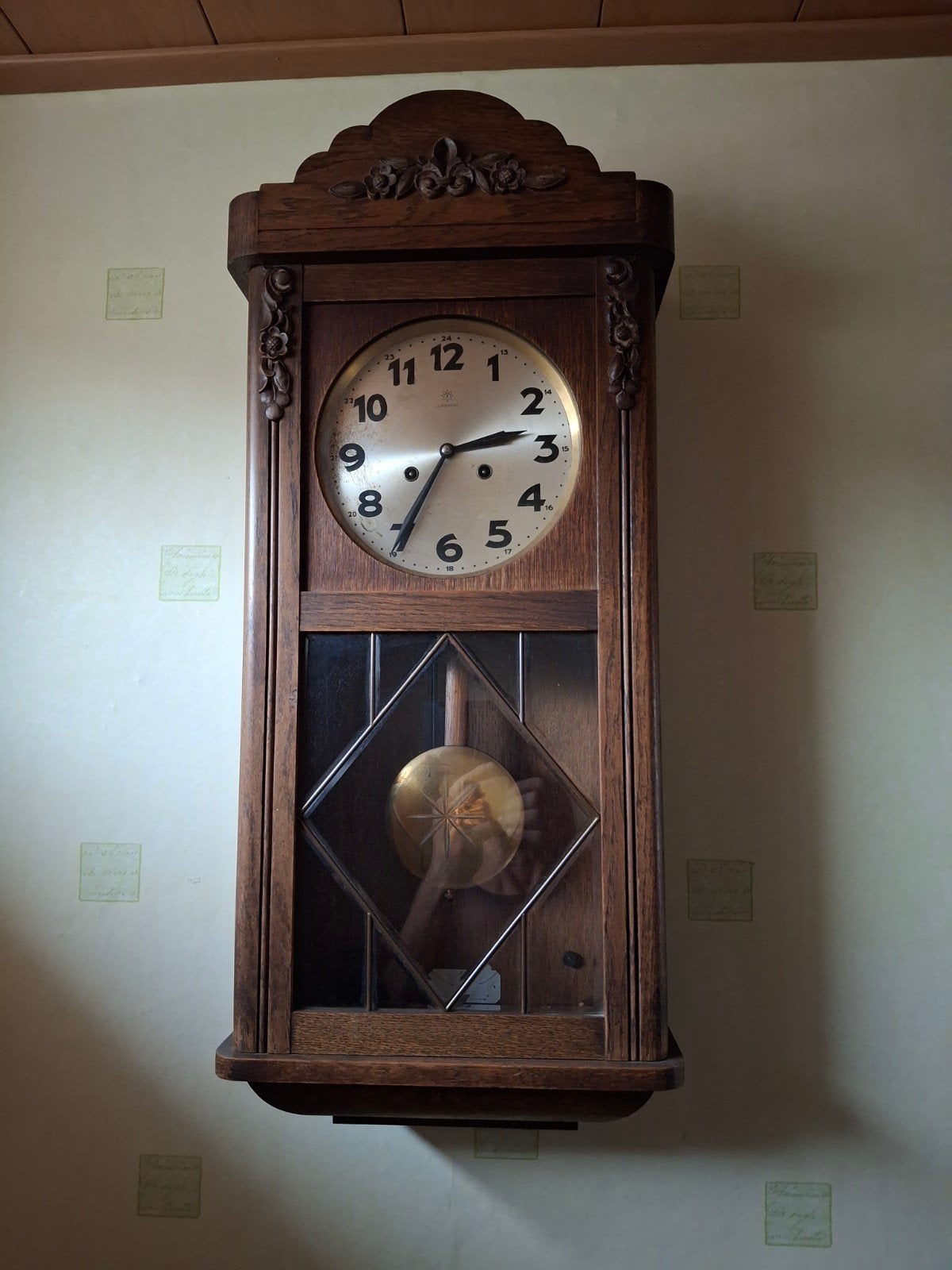 Antieke Junghans wandklok - ca. 100 jaar oud, Ophalen of Verzenden
