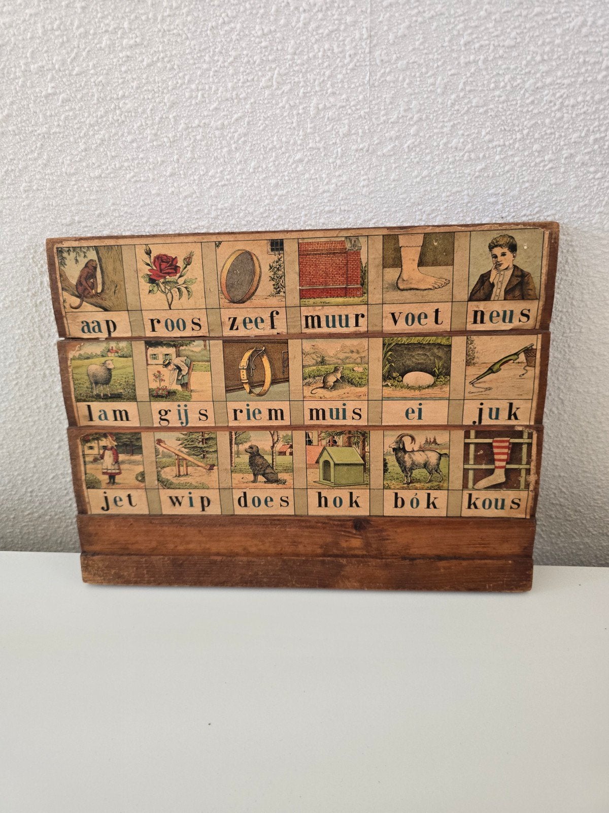Vintage Aap Noot Mies leesplankje, Ophalen of Verzenden