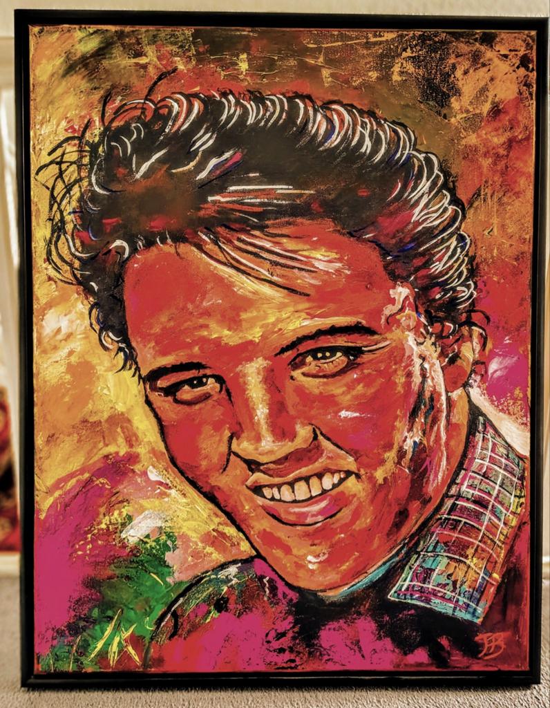 Elvis Presley Schilderij olieverf groot formaat., Ophalen