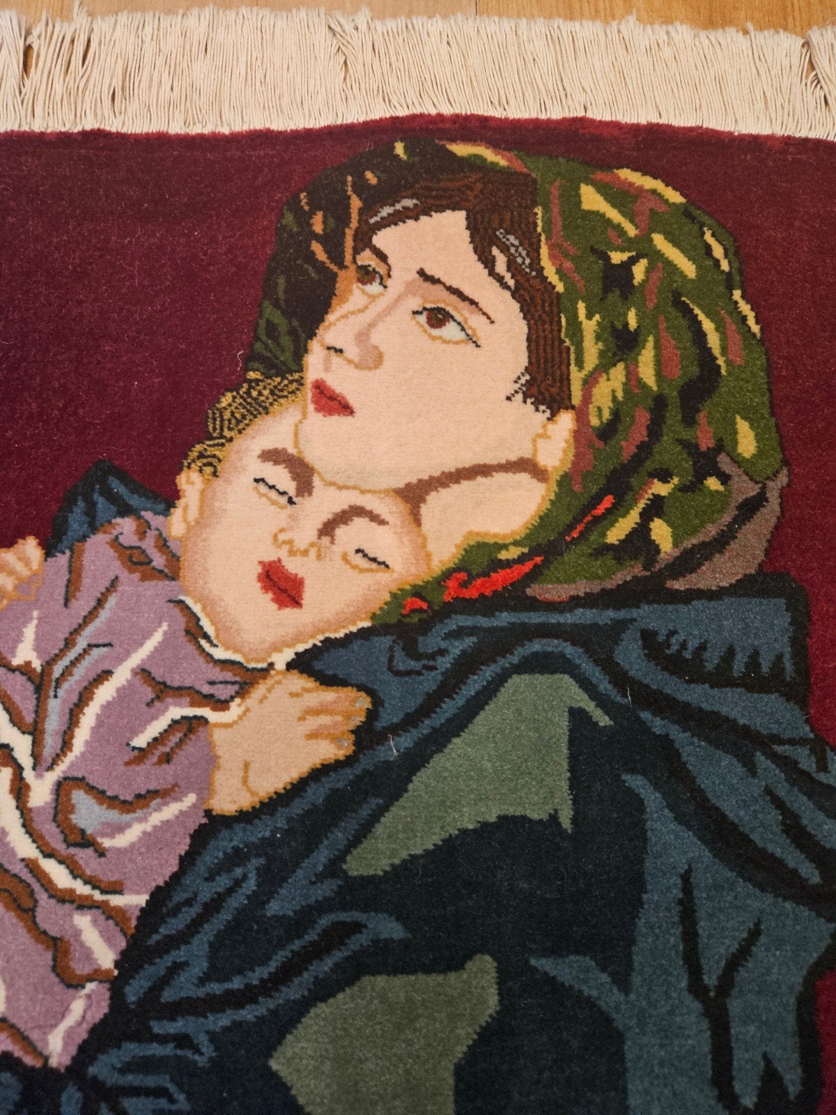 Handgeknoopt perzisch tapijt tabriz 50raj 57x50, Info@SlatsAntiek.nl, 50 tot 100 cm, Perzisch, Blauw