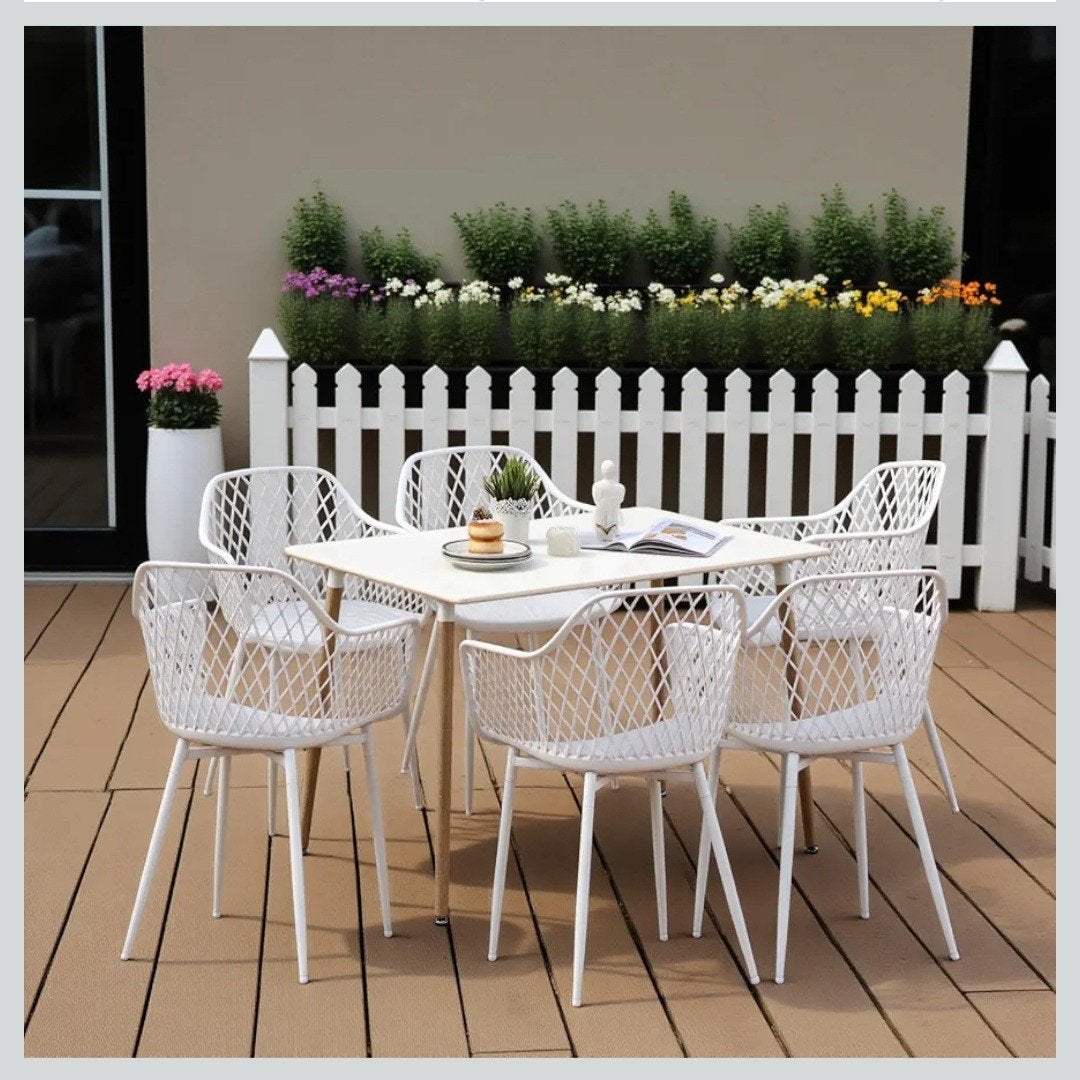 Nieuwe stoelen. open model. wit. voor tuin terras woonkamer, Huis en Inrichting, Kunststof, Wit, Nieuw, Ophalen of Verzenden