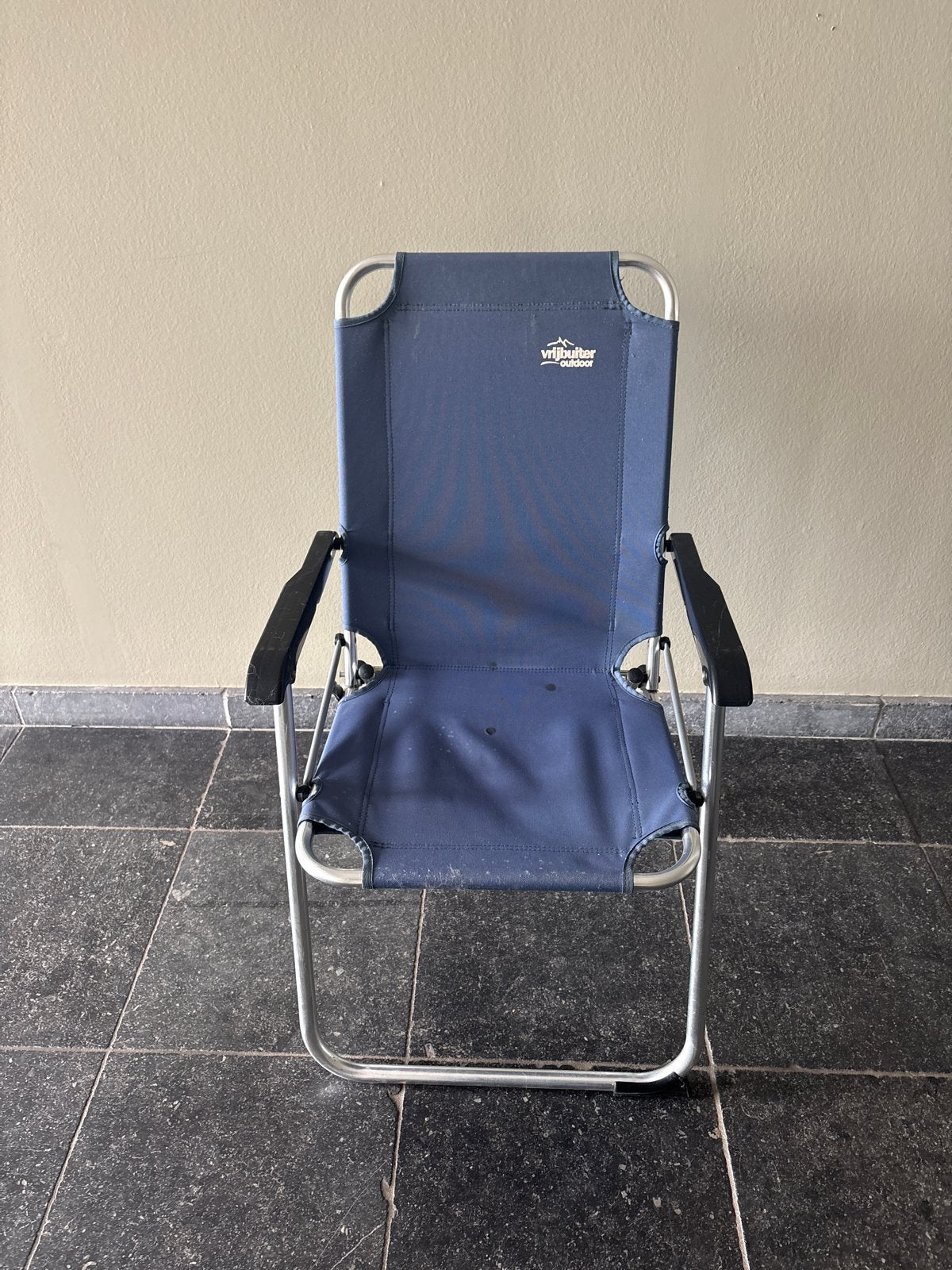 Zes Vrijbuiter Outdoor Campingstoelen - Blauw, Caravans en Kamperen, Kampeermeubelen, Ophalen, Gebruikt, Campingstoel