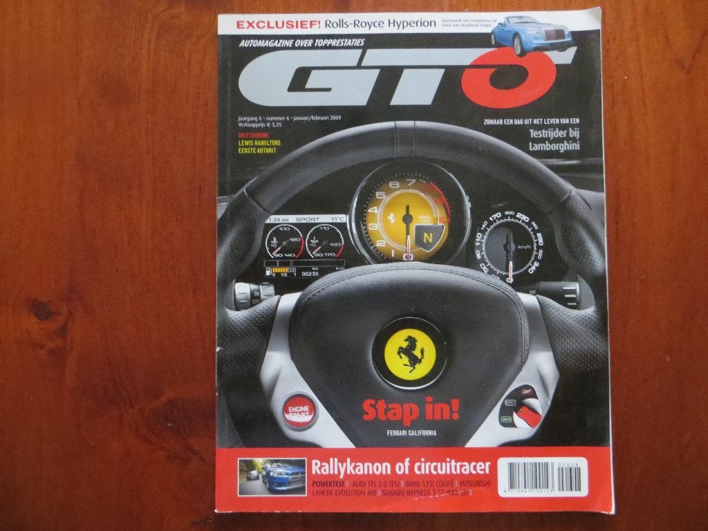 GTO nr 6 (jan. 2009) Ferrari California, Audi TTS 2.0, Ophalen of Verzenden, Zo goed als nieuw, Ferrari